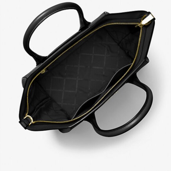 Michael Kors Avril Large Leather and Suede Tote Bag Black NWT $628 - Picture 4 of 7